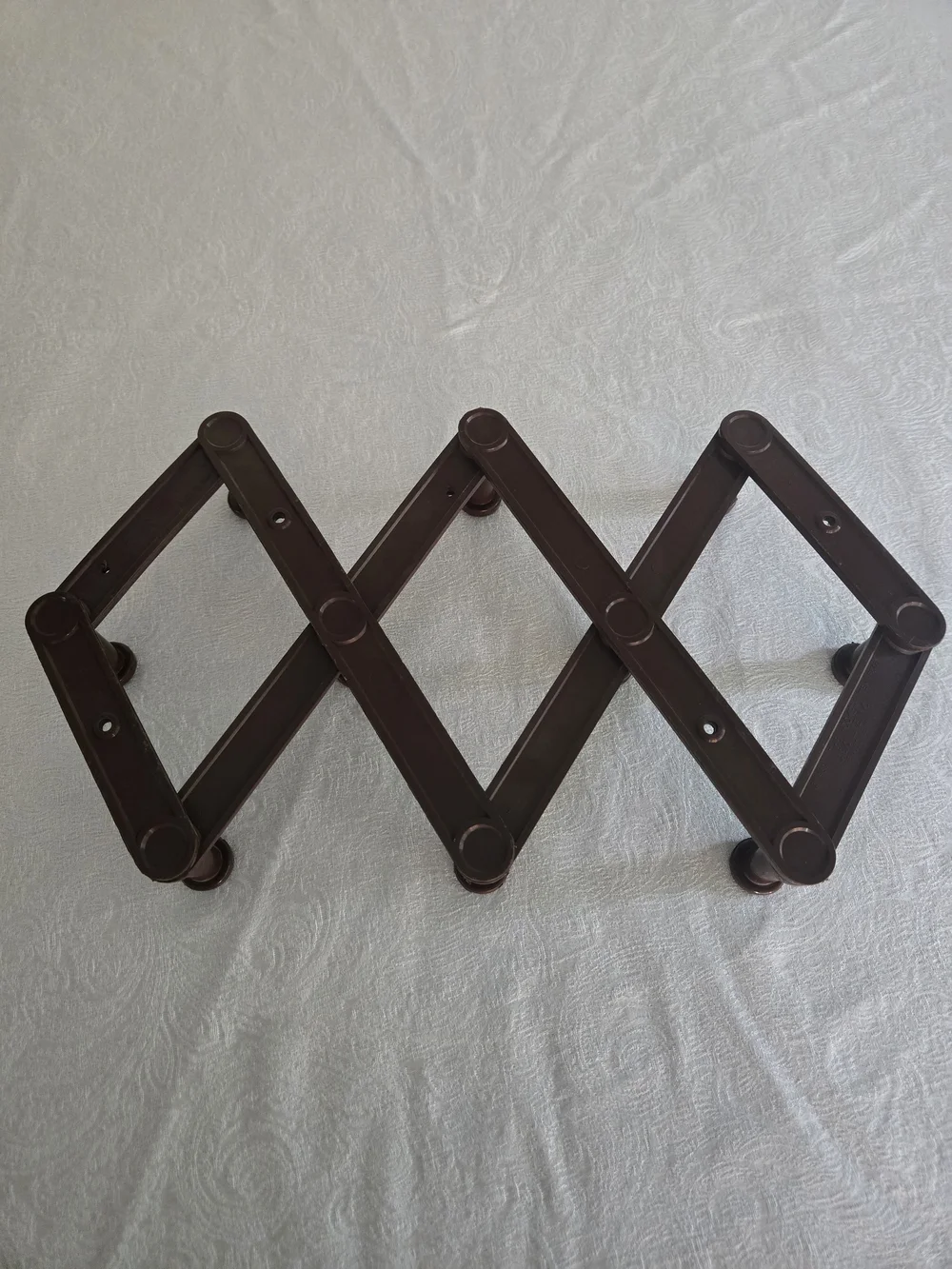 Vintage Accordion Rack, Brown Plastic